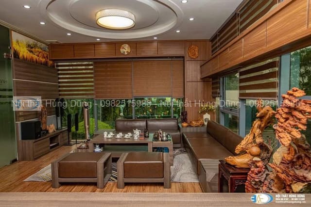 Khu vực tiếp khách văn phòng Hanopro với sofa hiện đại