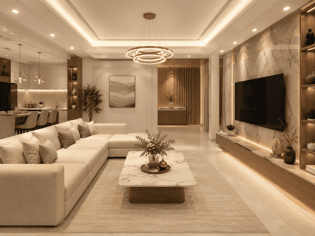 Phòng khách chung cư Anh Tâm Dục Tú thiết kế hiện đại