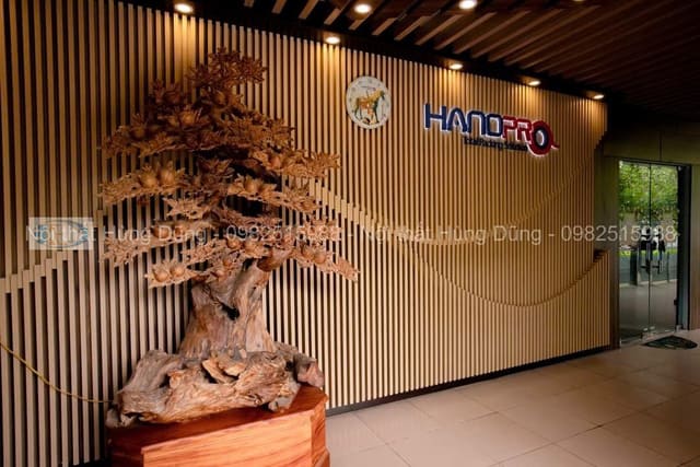 Sảnh lễ tân Công ty Hanopro sau khi thi công hoàn thiện