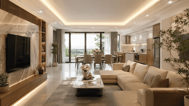Thiết kế nội thất chung cư Anh Tâm tại Dục Tú phong cách hiện đại