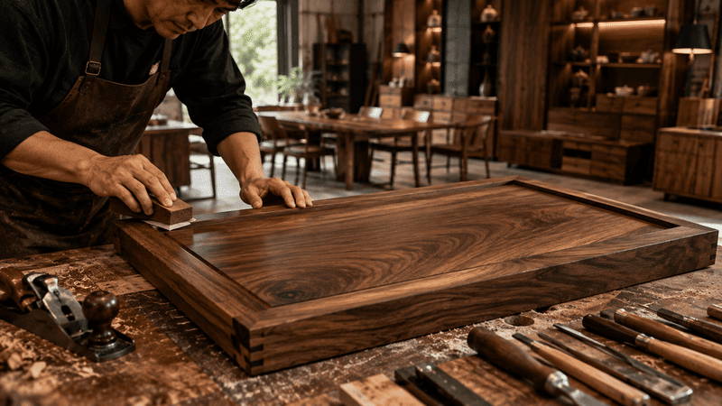 Các mẫu gỗ tự nhiên như gỗ óc chó, gỗ sồi, gỗ gõ đỏ và gỗ hương