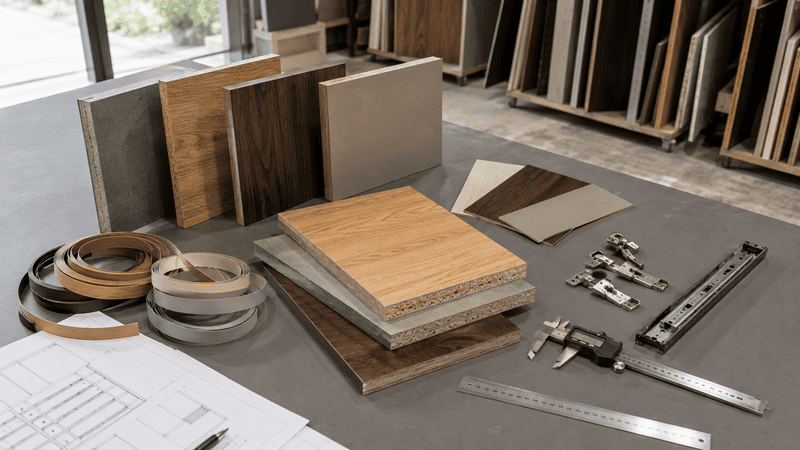 Chuẩn bị vật liệu trong quy trình thi công nội thất gỗ công nghiệp