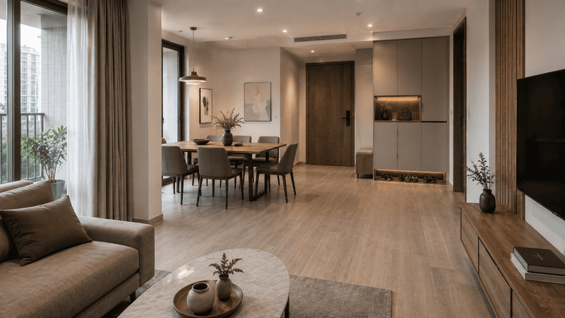 Căn hộ hoàn thiện sau thi công nội thất chung cư trọn gói tối ưu công năng