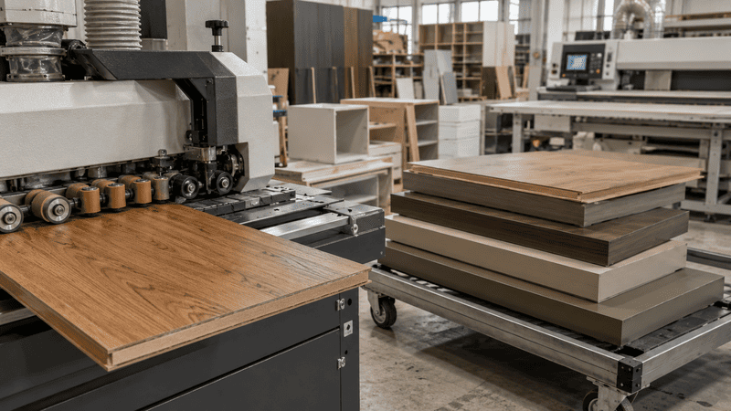 Gia công ván và xử lý cạnh khi thi công nội thất gỗ công nghiệp tại xưởng