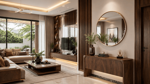 Cách bố trí gương trong phòng khách hợp phong thủy nhà ở