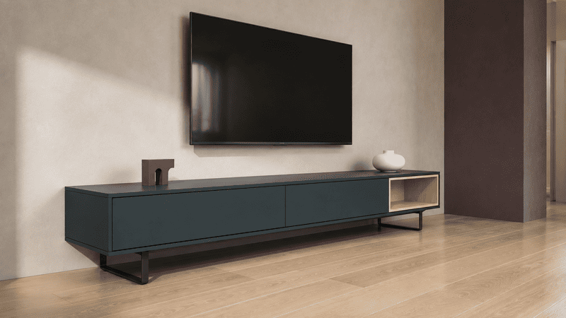 Kệ tivi dài 2,2 m kết hợp tivi 65 inch