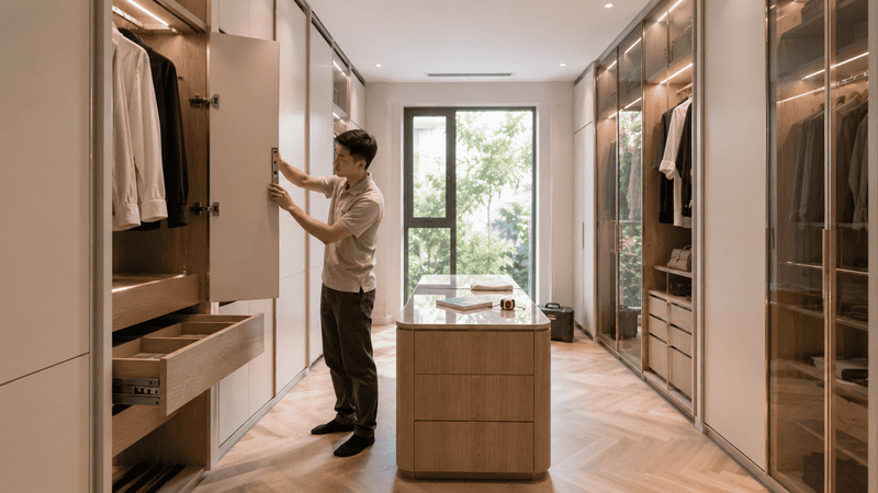 Kiểm tra nghiệm thu hệ tủ sau khi hoàn thành thi công nội thất trọn gói