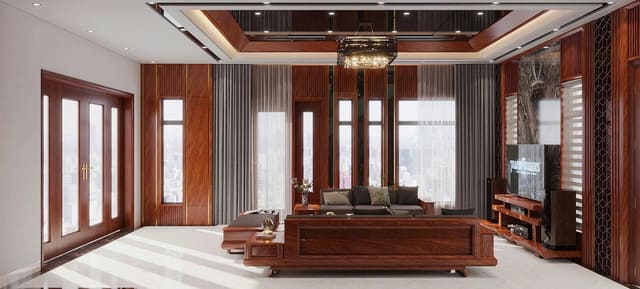 Nội thất gỗ tự nhiên biệt thự Đông Anh Hà Nội