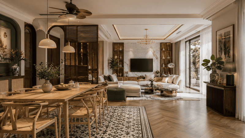 Không gian nội thất Modern Luxury với thiết kế đồng bộ