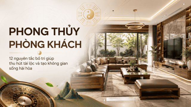 Phong thủy phòng khách hiện đại với không gian rộng rãi và nhiều ánh sáng tự nhiên