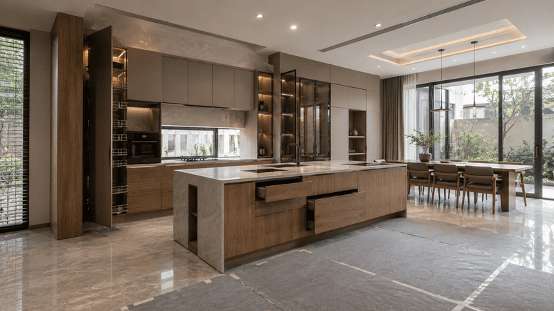 Quy trình thi công nội thất biệt thự tại khu vực bếp và phòng ăn