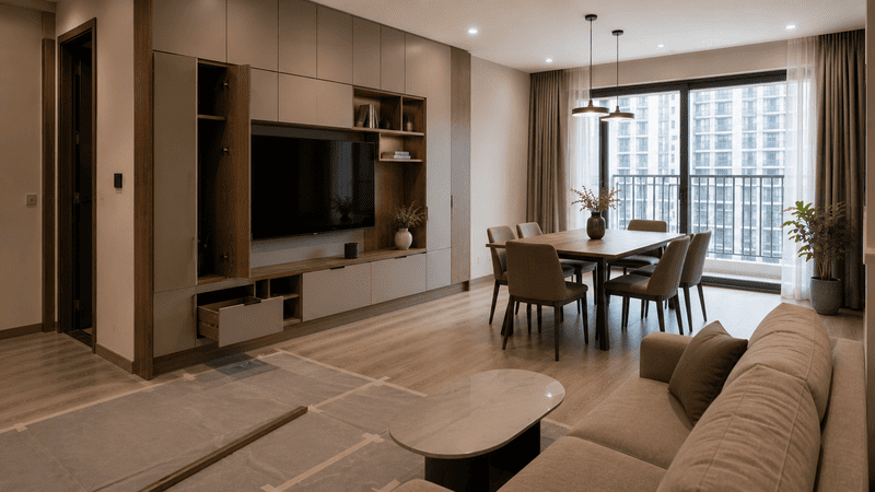 Quy trình thi công nội thất chung cư từ A–Z tại căn hộ thực tế