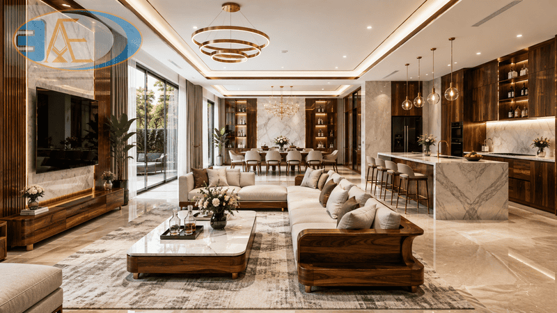 Không gian nội thất hiện đại được thiết kế khoa học và tối ưu công năng