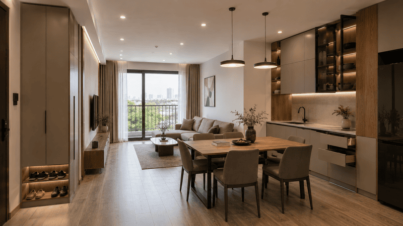 Thi công nội thất chung cư trọn gói tối ưu công năng và lưu trữ