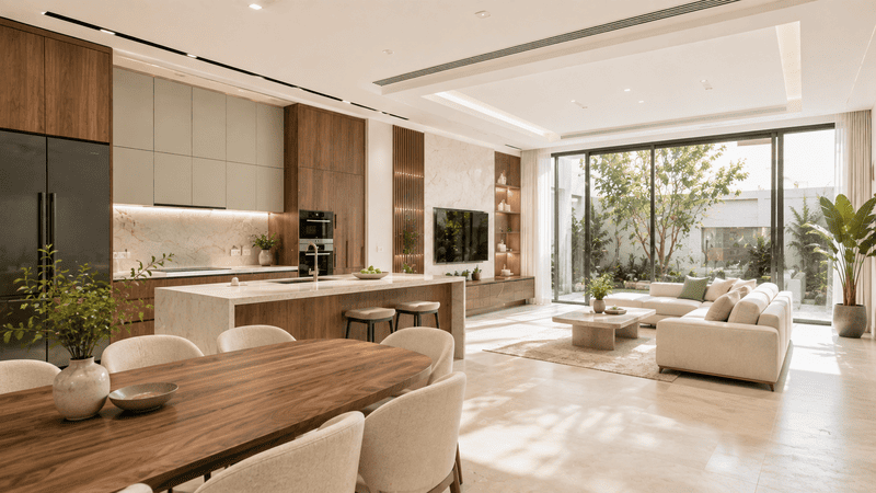Thi công nội thất trọn gói tại Hà Nội với không gian hiện đại và đồ nội thất hoàn thiện đồng bộ